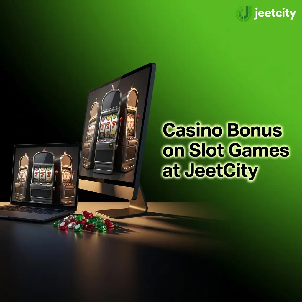 JeetCity casino slot bonus offer showing 100% match up to EUR 7,500 plus 100 free spins for new players