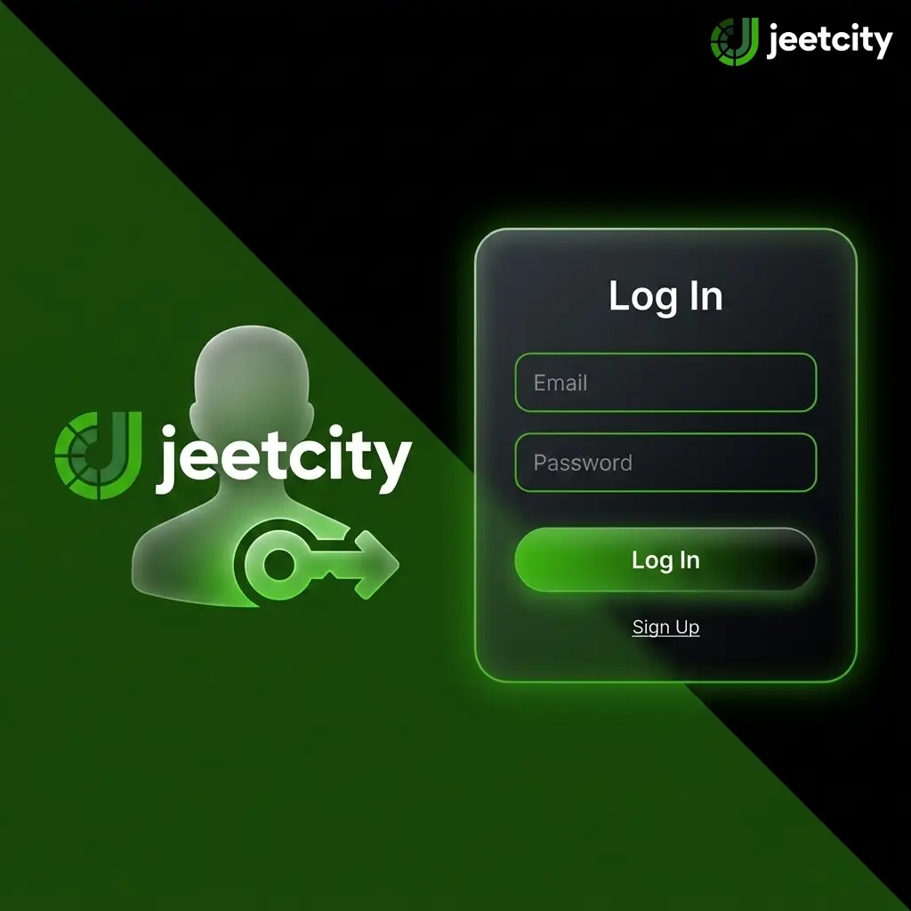 JeetCity Australia login steps showing email field, password entry, and account dashboard access process
