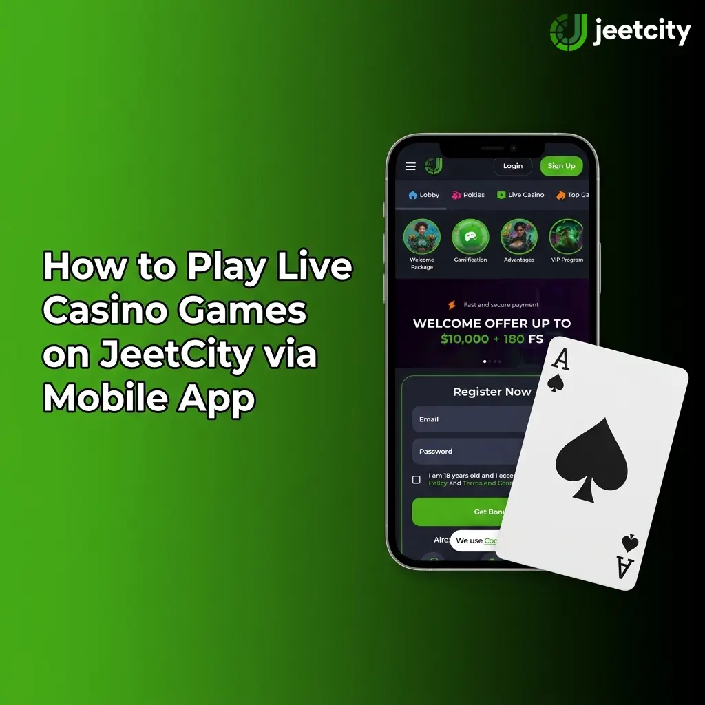 JeetCity mobile app live casino games on iOS and Android for Australian players with live dealer tables
