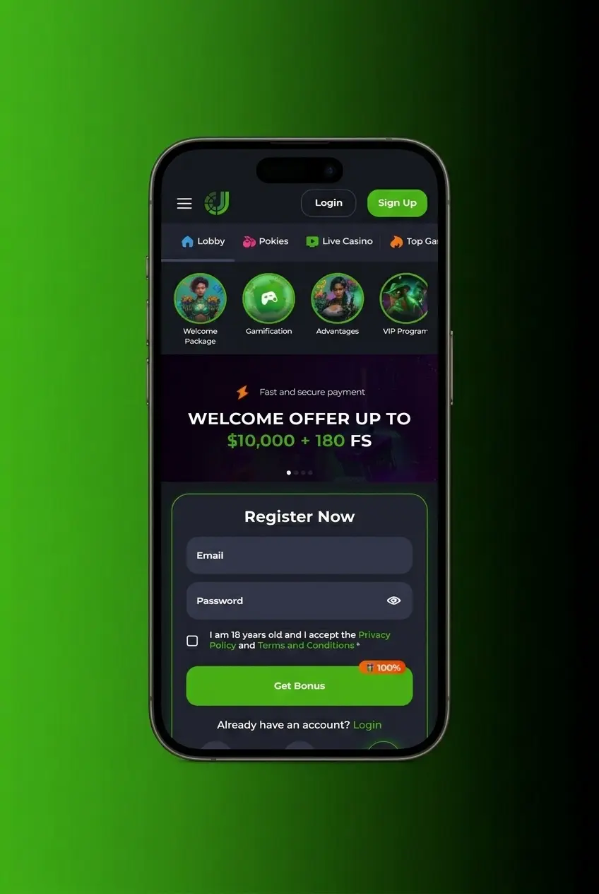 JeetCity slot game lobby showing steps to log in, deposit, claim bonus, browse slots, and start spinning