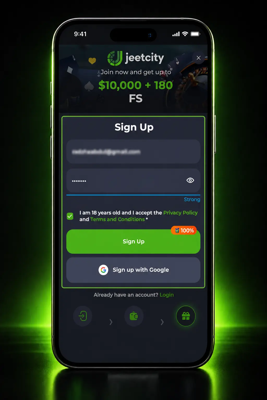 Step-by-step guide showing how to register, deposit, and redeem JeetCity bonus codes on a mobile screen in Australia.