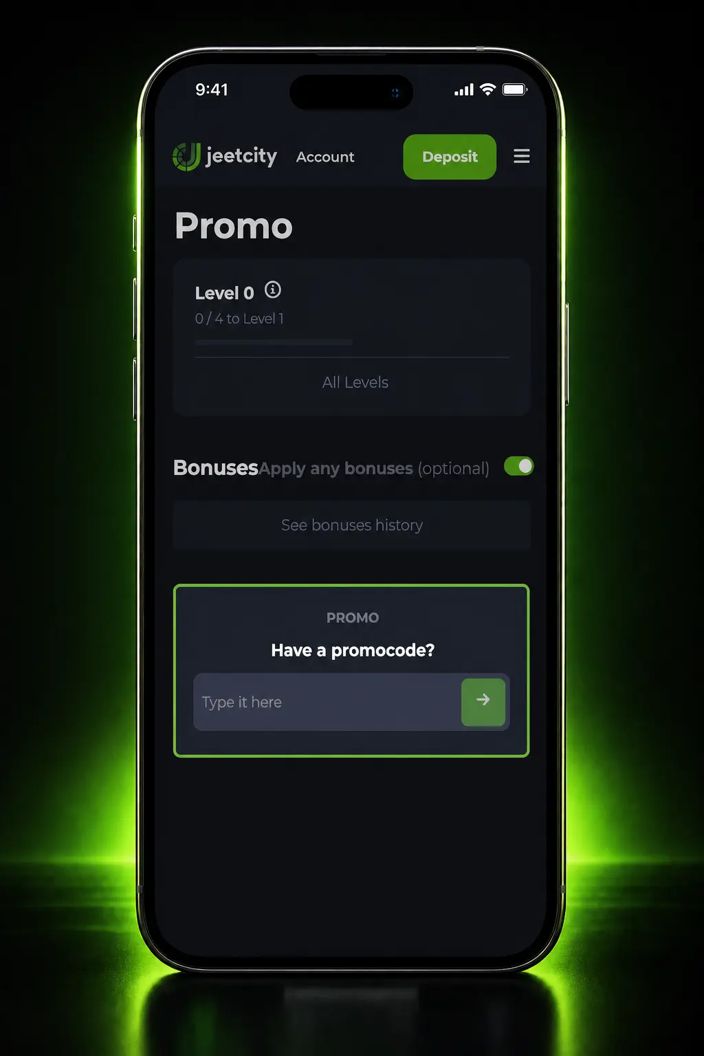 Step-by-step guide to claiming JeetCity bonuses in Australia: register, deposit, enter bonus code, and confirm.