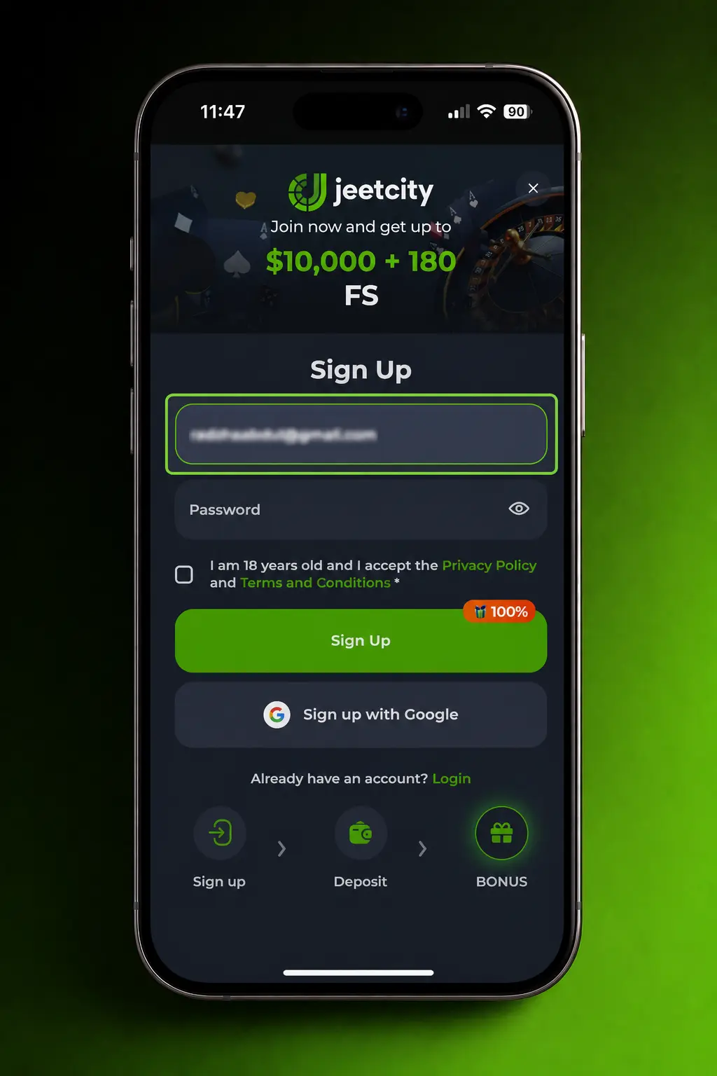Step-by-step JeetCity sign up guide showing account registration form on desktop and mobile for Australian players