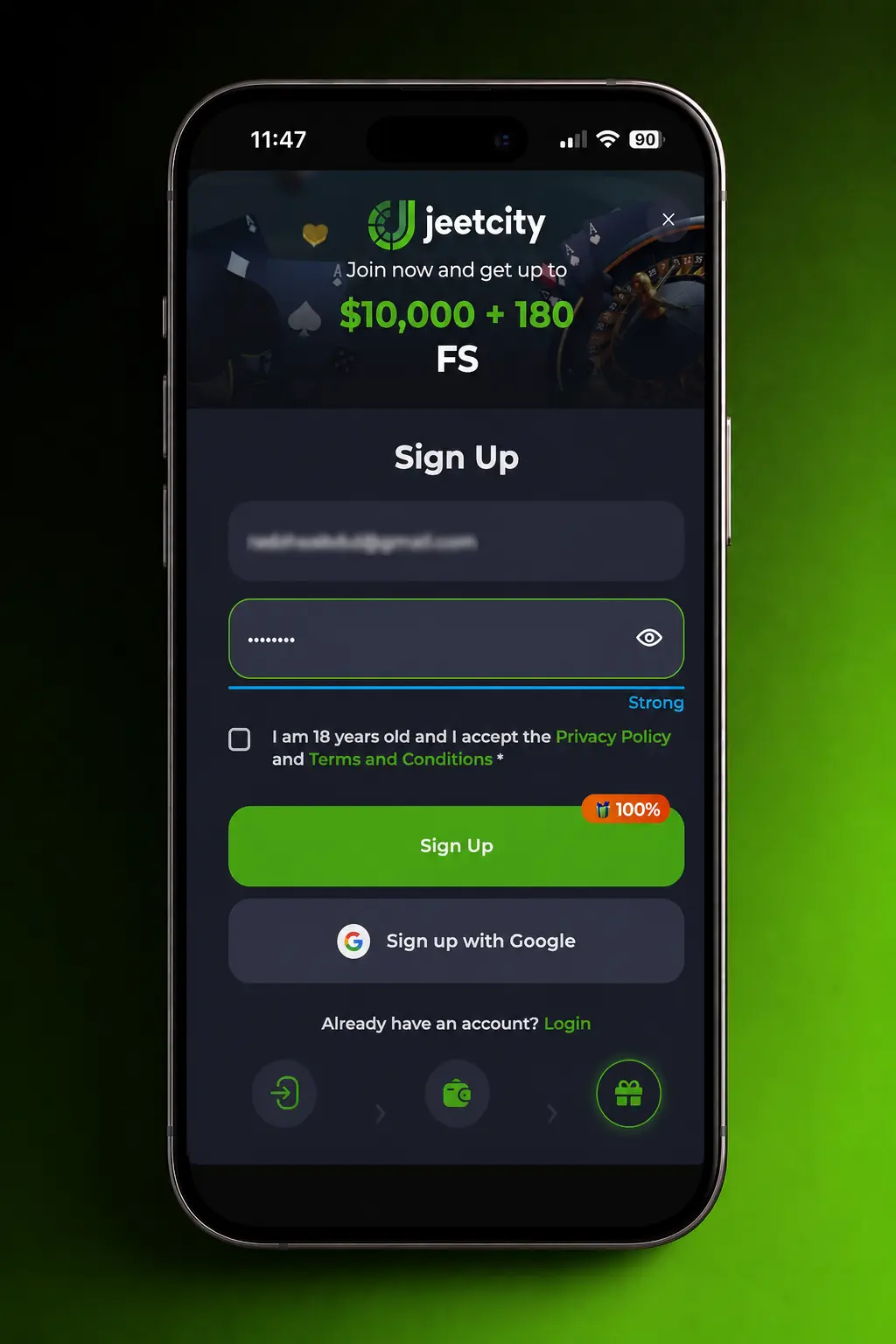Step-by-step JeetCity sign up guide showing registration form fields for creating a new betting account in Australia