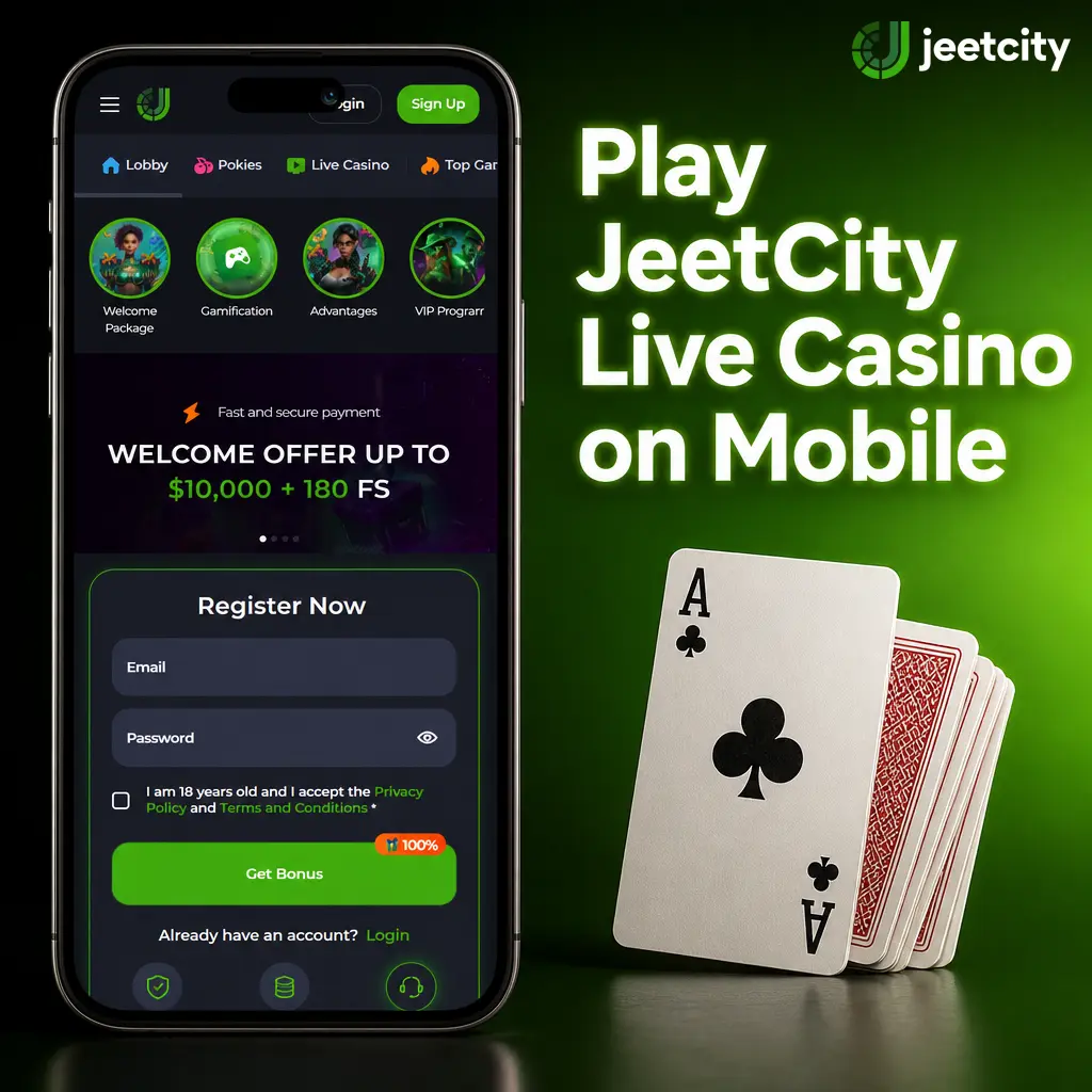Play JeetCity Live Casino on mobile via browser or app, log in, and join live tables for real-time betting on iOS or Android.