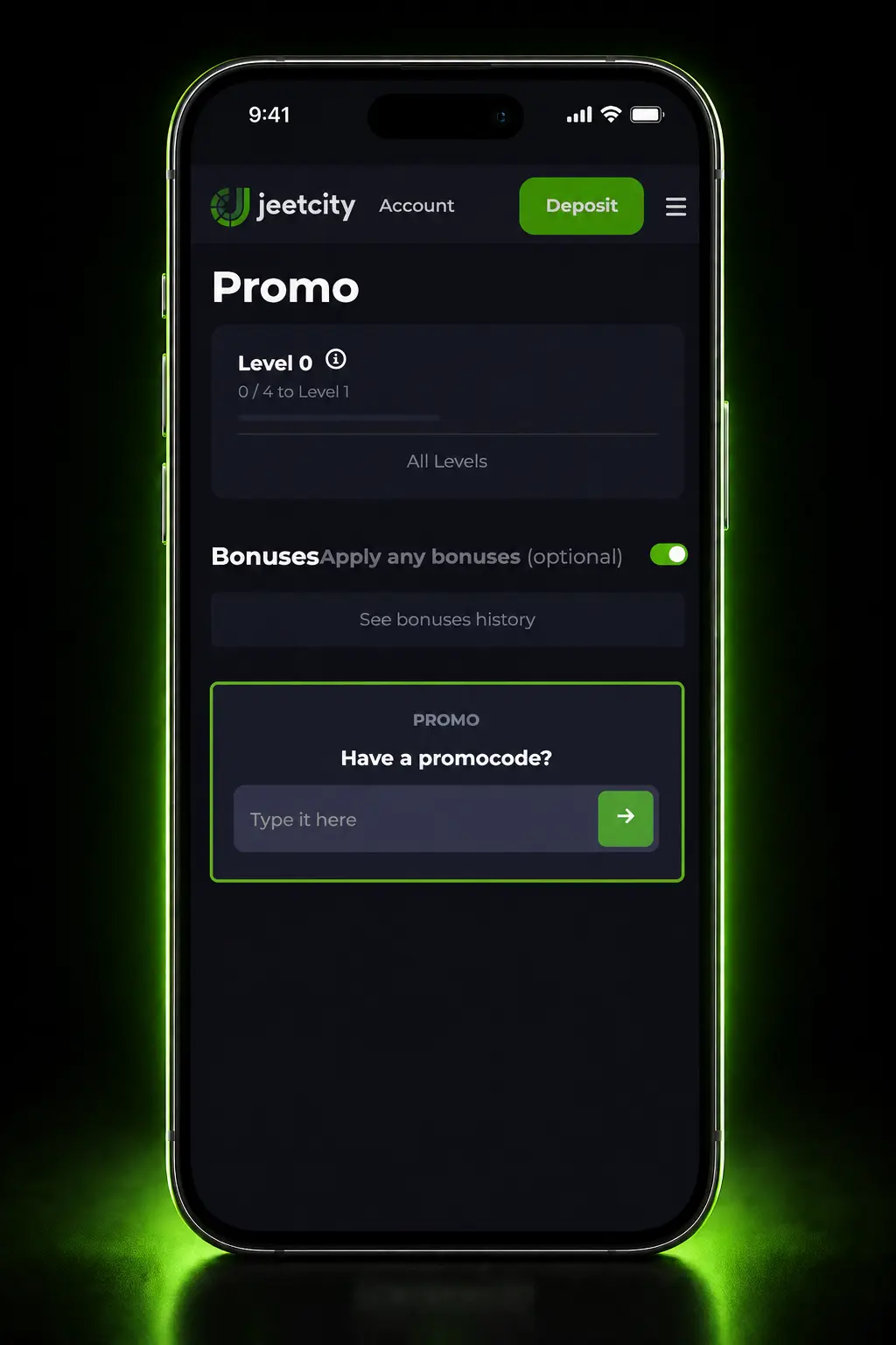 Step-by-step guide showing how to activate and use JeetCity deposit bonuses on a mobile screen in Australia