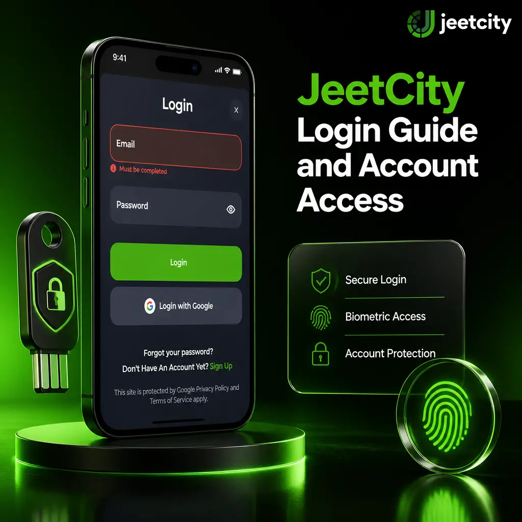 JeetCity login guide showing dashboard with account balance, bonus progress and bet history after sign-in