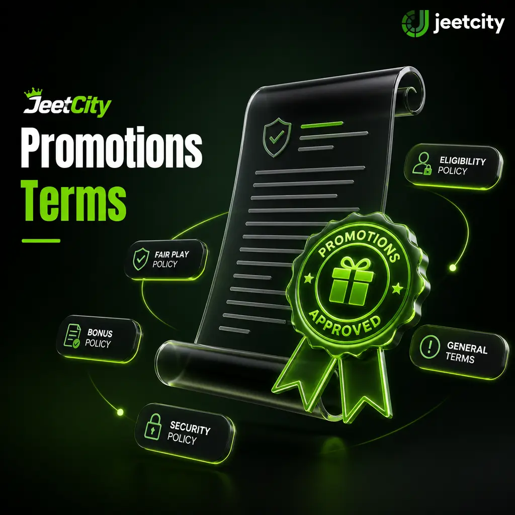 JeetCity Casino promotions terms and conditions page for Australian players outlining bonus wagering rules and eligibility